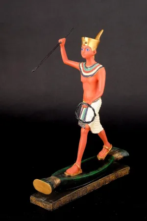 Amazing Egyptian Statue of King Tutankhamun Fisherman Hand Painted Replica Statue Made in Egypt.