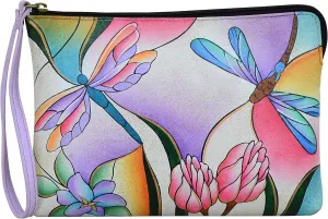 Anna by Anuschka Women's Hand Painted Genuine Leather Wristlet Clutch