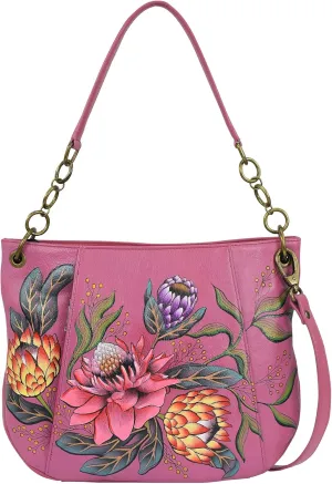 Anna by Anuschka Women's Original Hand-Painted Leather Medium Shoulder Bag