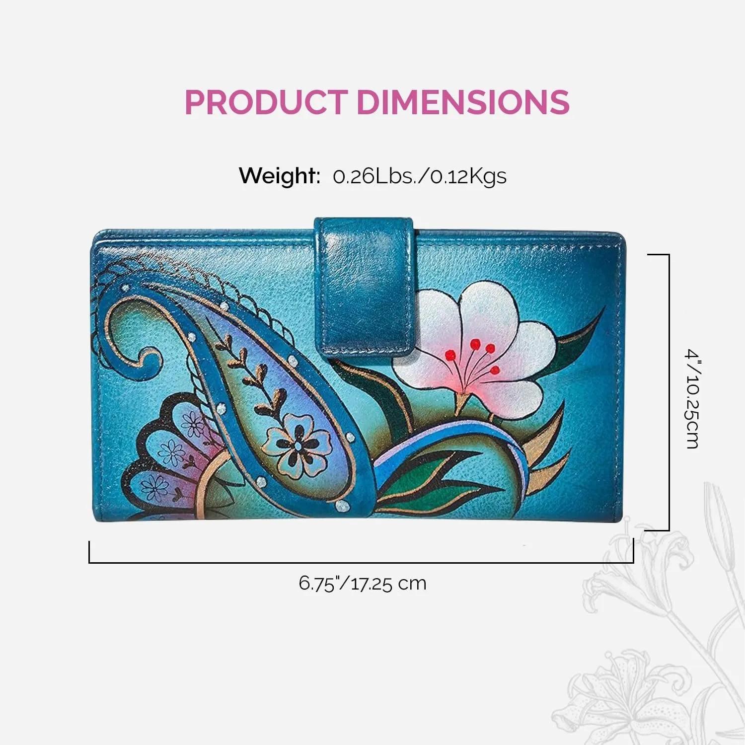 Anna by Anuschka Women's Original Leather Hand-Painted Two Fold Organizer Wallet