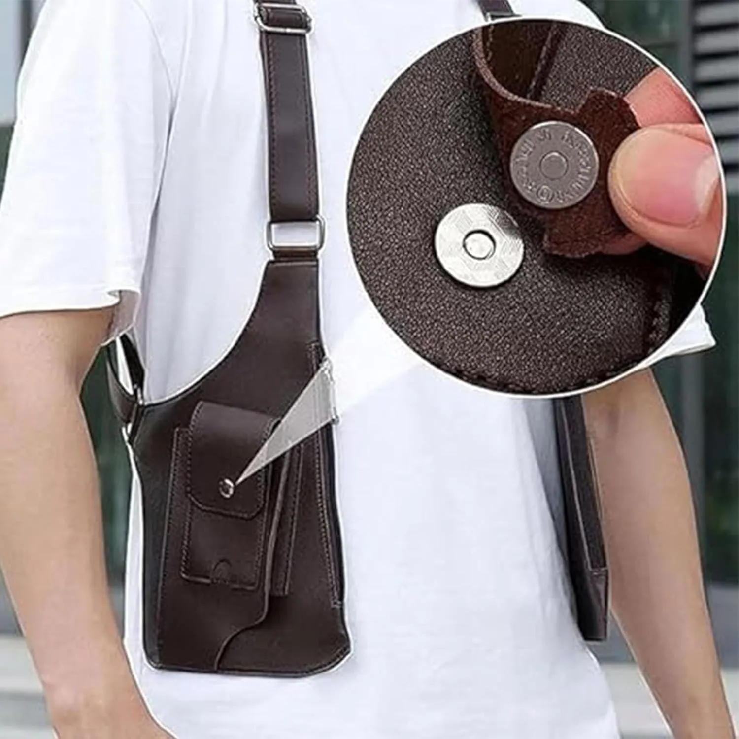 Anti-Theft Hidden Underarm Shoulder Bag for Men, Double Shoulder Armpit Bag, Multi-Pocket Outdoor Bag