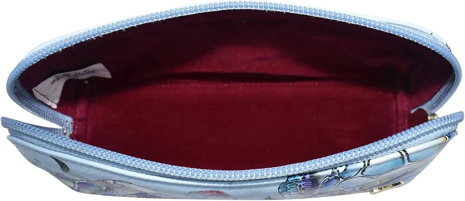 Anuschka Women's Hand-Painted Genuine Leather Medium Zip-Around Eyeglasses & Cosmetic Pouch