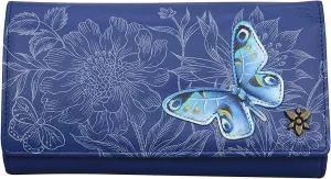 Anuschka Women’s Original Hand-Painted Genuine Leather RFID Blocking Three Fold Wallet