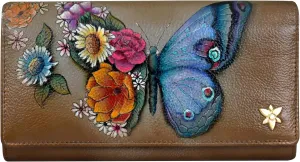Anuschka Women’s Original Hand-Painted Genuine Leather RFID Blocking Three Fold Wallet