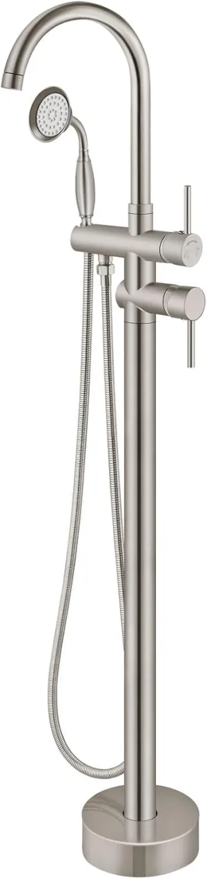 Aolemi Floor Mount Bathtub Faucet Freestanding Tub Filler Standing High Flow Shower Faucets with Vintage Handheld Brushed Nickel