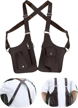 Armpit Bag for Men, Double Shoulder Armpit Bag, Double Shoulder Strap Multi-pocket Outdoor Anti-Theft Bag
