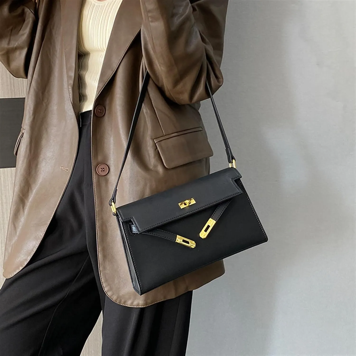 Armpit Sheepskin Print Leather Shoulder Crossbody Women's Bag