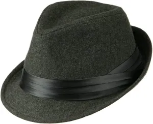 Ashen Fane Wool Fedora with Pleated Satin Band OSFM