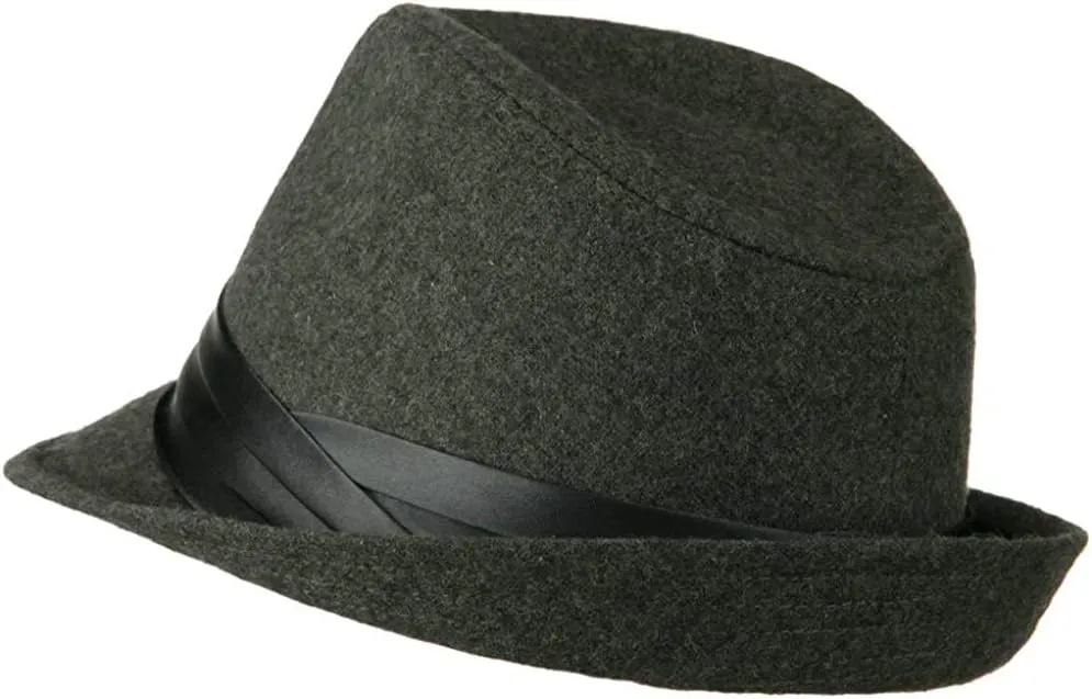 Ashen Fane Wool Fedora with Pleated Satin Band OSFM