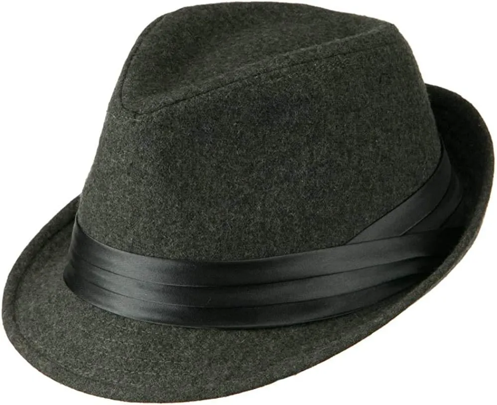 Ashen Fane Wool Fedora with Pleated Satin Band OSFM