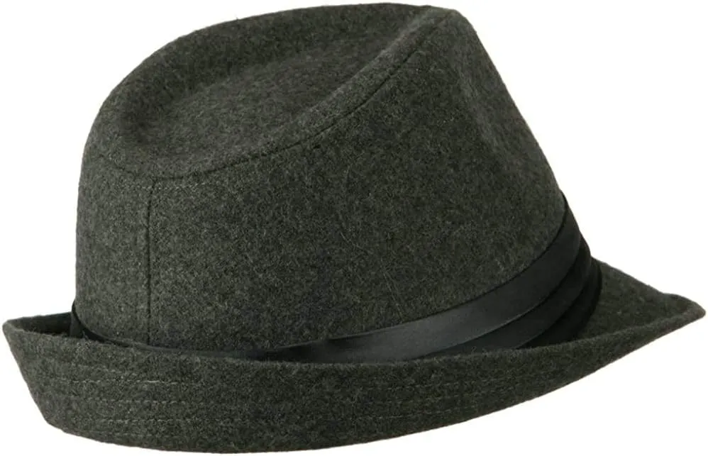 Ashen Fane Wool Fedora with Pleated Satin Band OSFM