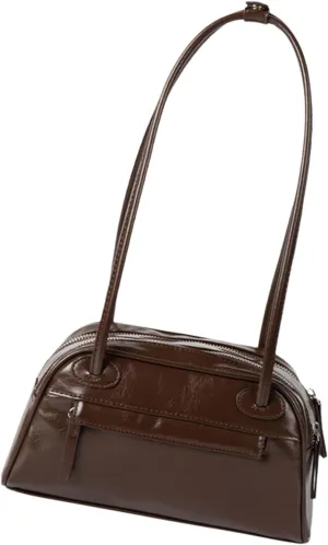 Autumn Winter Armpit Bag for Women Handbag Solid Color Commuting Bag PU Leather Shoulder Bag Retro Underarm Bag