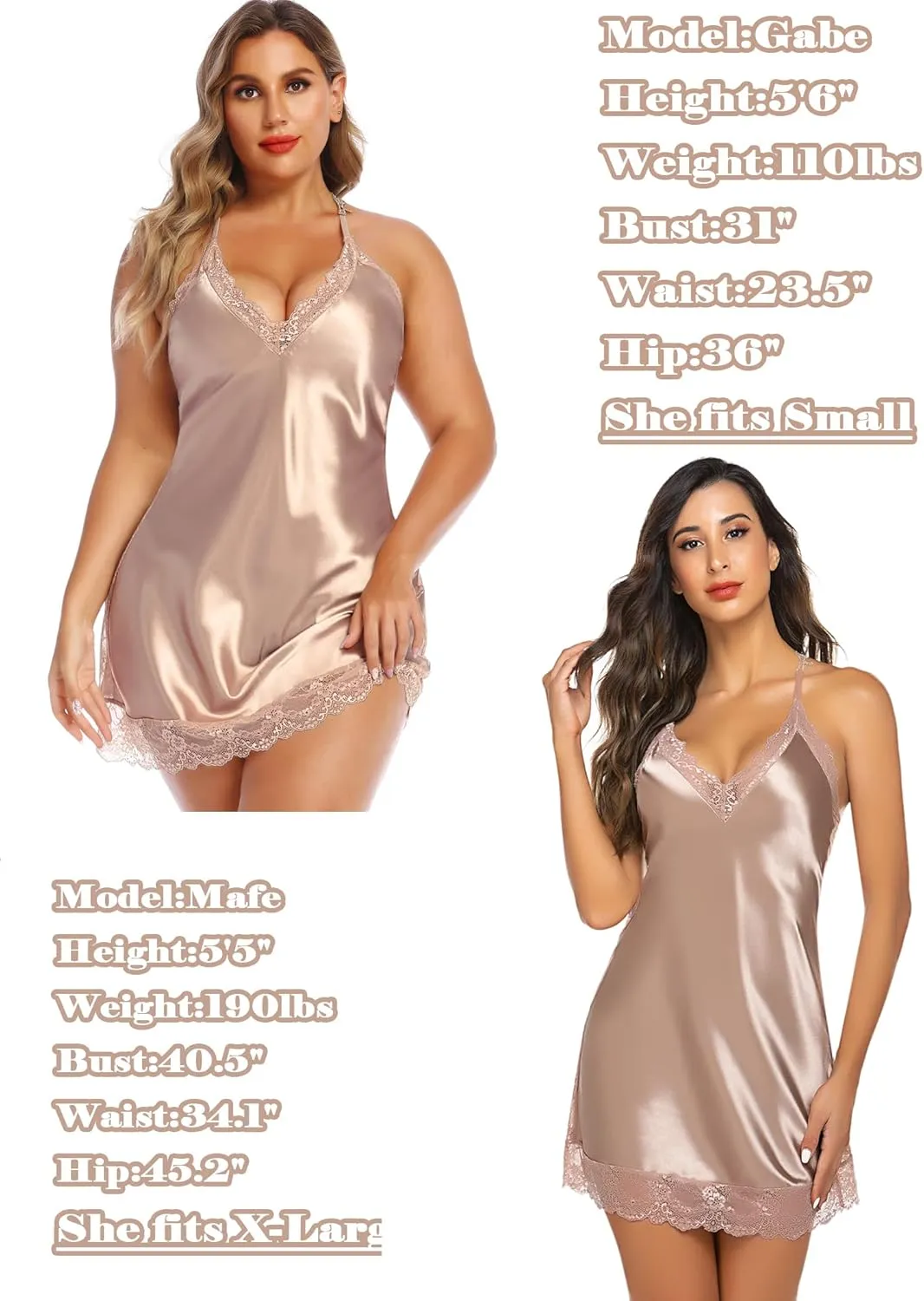 Avidlove Women Lingerie Satin Lace Chemise Nightgown Sexy Full Slips Sleepwear S-4XL