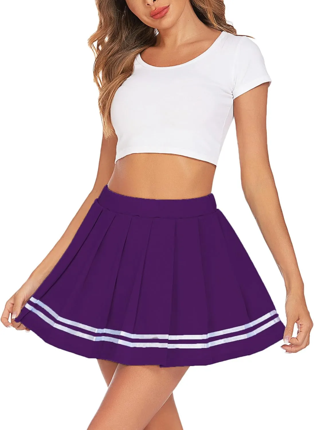 Avidlove Womens Pleated Skirt School Uniform Skirt Mini Skirt Pleated Cheer Skirt