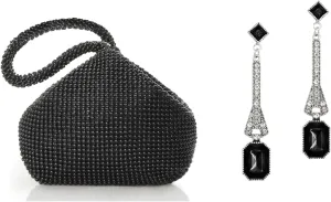 BABEYOND Women's Beaded Clutch Evening Bags Vintage Elegant Triangle Purse for 1920s Party Prom Wedding 20s Great Gatsby Earrings Vintage Accessories Gatsby Costume Accessories