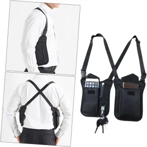 Bag for Men Underarm Bag Mens 3 Pockets Compact and Secure for Mp3 Keys Credit Cards