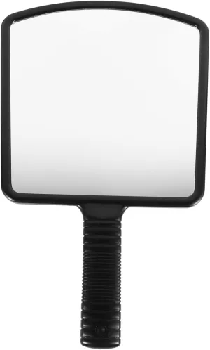 balacoo Square Mirror with Handle Led Makeup Mirror Black Mirror Mirrors Salon Mirror Barber Makeup Mirror Handheld Makeup Mirror Handheld Mirror Travel Table Mini Beech Handle, 21.00X12.00X2.00CM