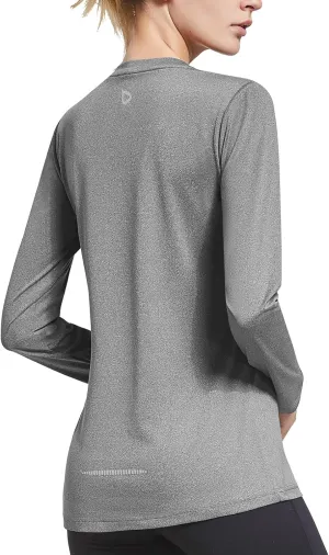 baleaf Long Sleeve Workout Tops for Women Running Athletic Shirts Active Quick Dry Lightweight Moisture Wicking