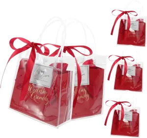 Baluue 5 Sets Box Wedding present Bags with Handheld Candy Boxes and Ribbons for Party Favors for Treats Chocolates Snacks and