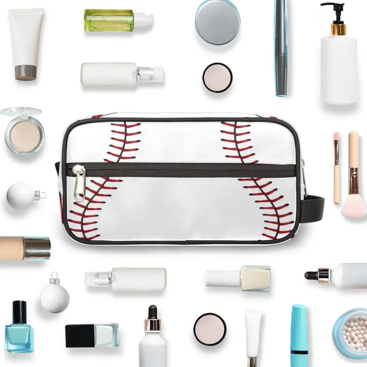 Baseball Hanging Toiletry Bag,Travel Hygiene Kits for Boys Mens,Waterproof Makeup Carry-on Bags,Cosmetic Bag,TSA Approved Shave Dopp Kit for Toiletries Shower Bathroom Accessories Gifts