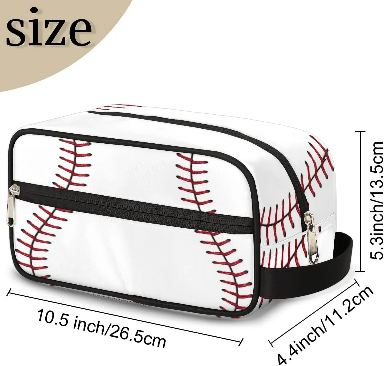 Baseball Hanging Toiletry Bag,Travel Hygiene Kits for Boys Mens,Waterproof Makeup Carry-on Bags,Cosmetic Bag,TSA Approved Shave Dopp Kit for Toiletries Shower Bathroom Accessories Gifts