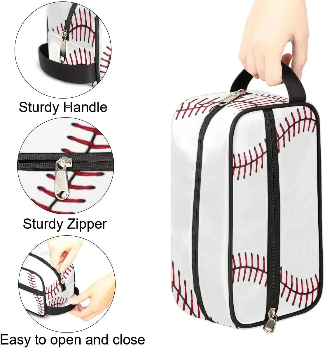 Baseball Hanging Toiletry Bag,Travel Hygiene Kits for Boys Mens,Waterproof Makeup Carry-on Bags,Cosmetic Bag,TSA Approved Shave Dopp Kit for Toiletries Shower Bathroom Accessories Gifts