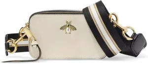 Bee Purse Camera Crossbody Bags for Women Trendy Small Snapshot Bag Wide Strap Leather Shoulder Clutch Handbags