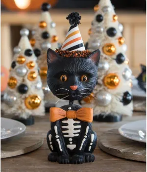 Bethany Lowe Resin Sourpuss Bobble Head Halloween Decor Figurine, Black