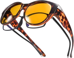 Br’Guras Oversized Polarized Fit over Sunglasses Over Glasses for Men and Women