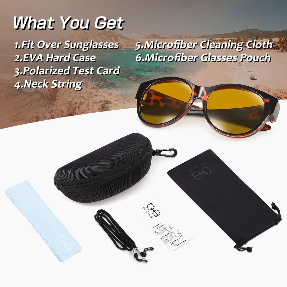 Br’Guras Oversized Polarized Fit over Sunglasses Over Glasses for Men and Women