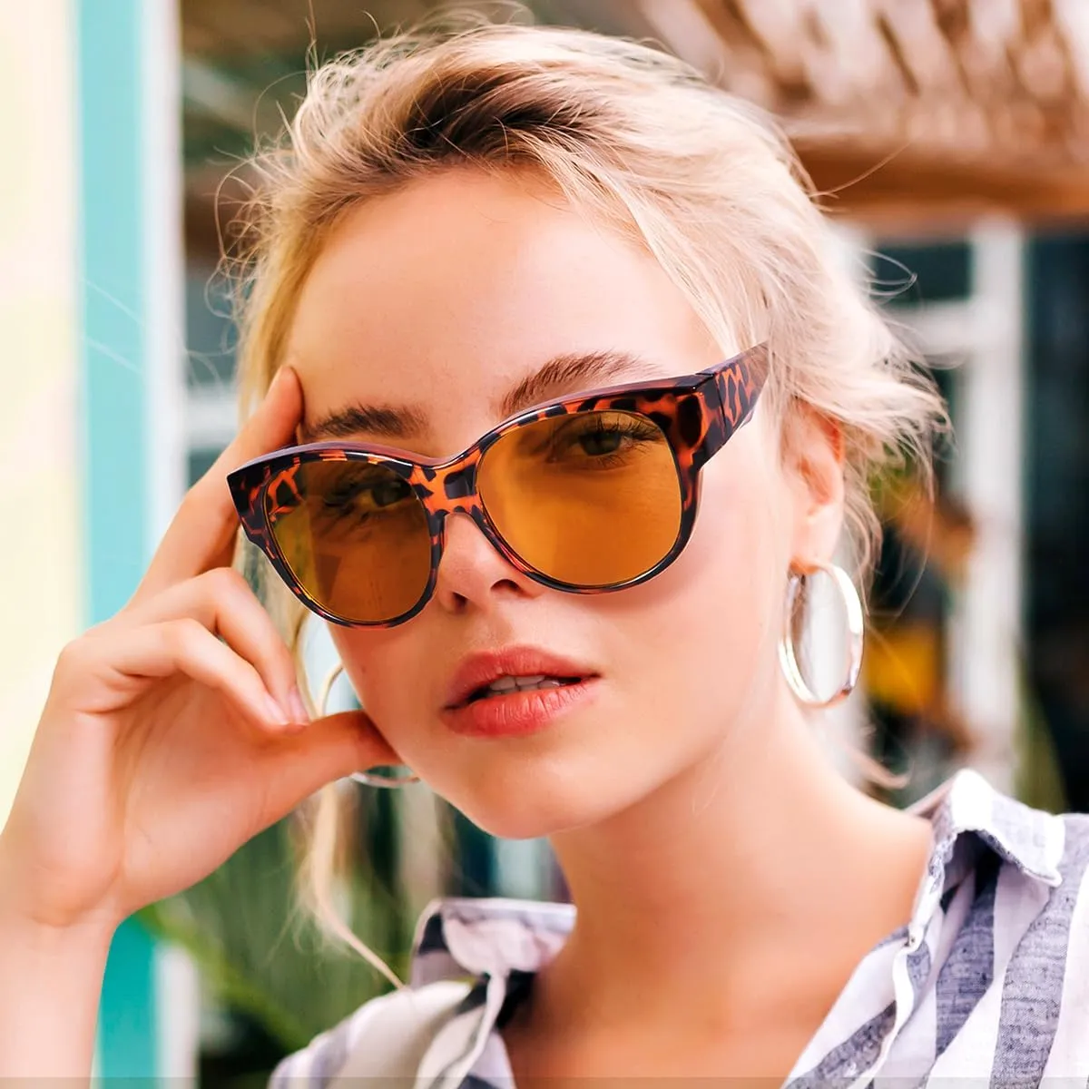 Br’Guras Oversized Polarized Fit over Sunglasses Over Glasses for Men and Women