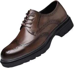 Brogue Dress Shoes Retro Carved Mens Patent Leather Lace Up Classic Oxford Business Work Soft Wedding Shoes