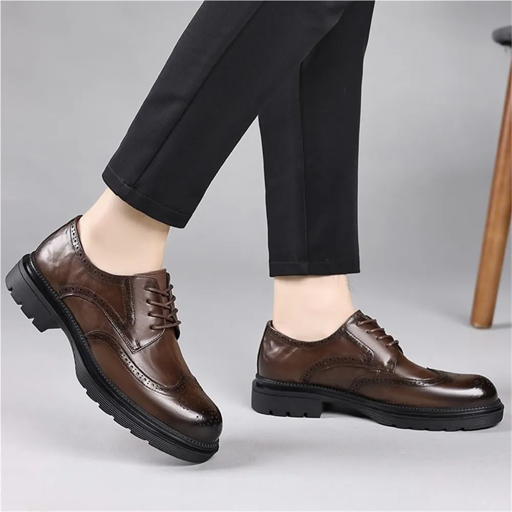 Brogue Dress Shoes Retro Carved Mens Patent Leather Lace Up Classic Oxford Business Work Soft Wedding Shoes