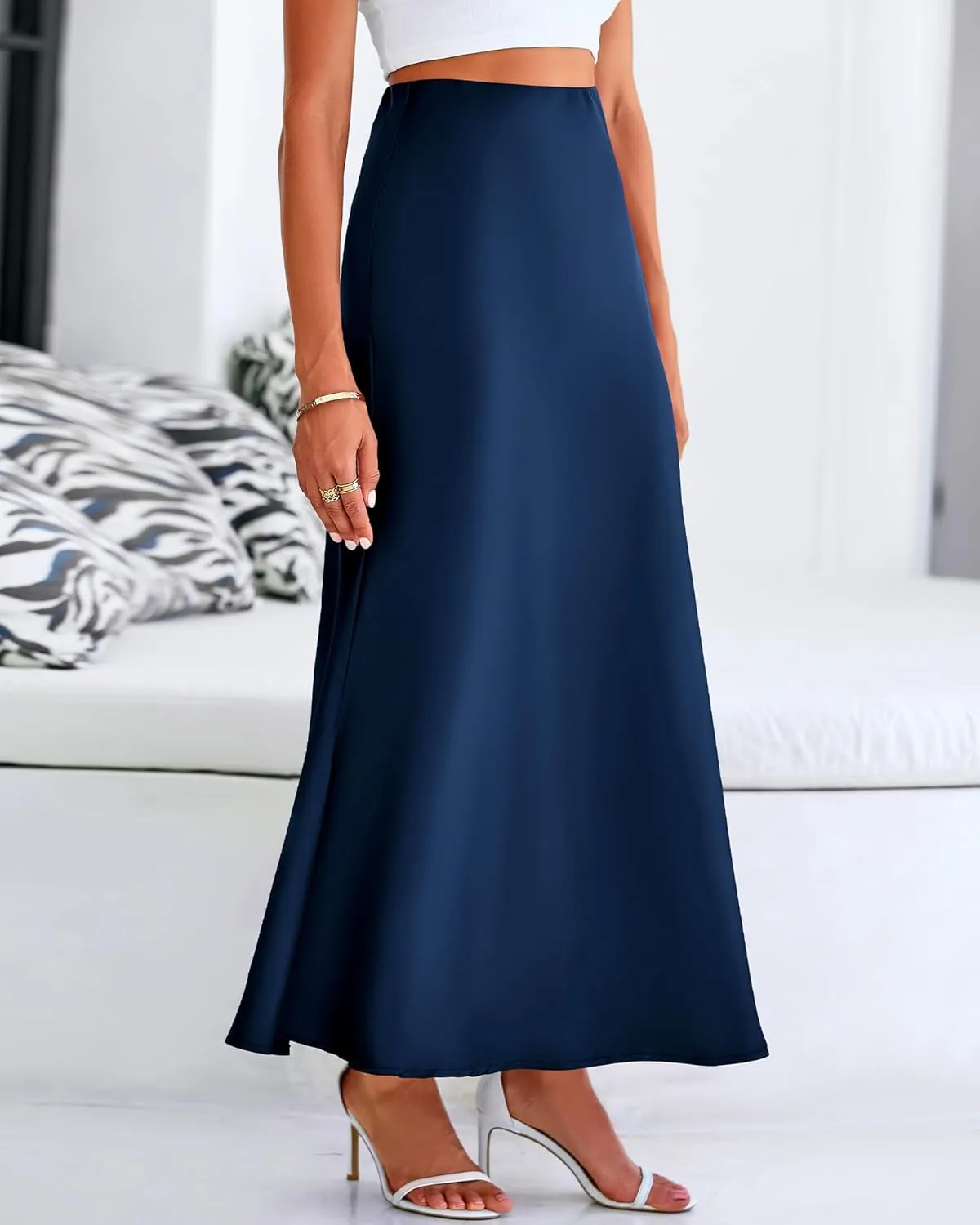 BTFBM Womens Summer Fall Skirt 2025 Silk Elegant High Waist Cocktail Party Wedding Mermaid Satin Maxi Skirts