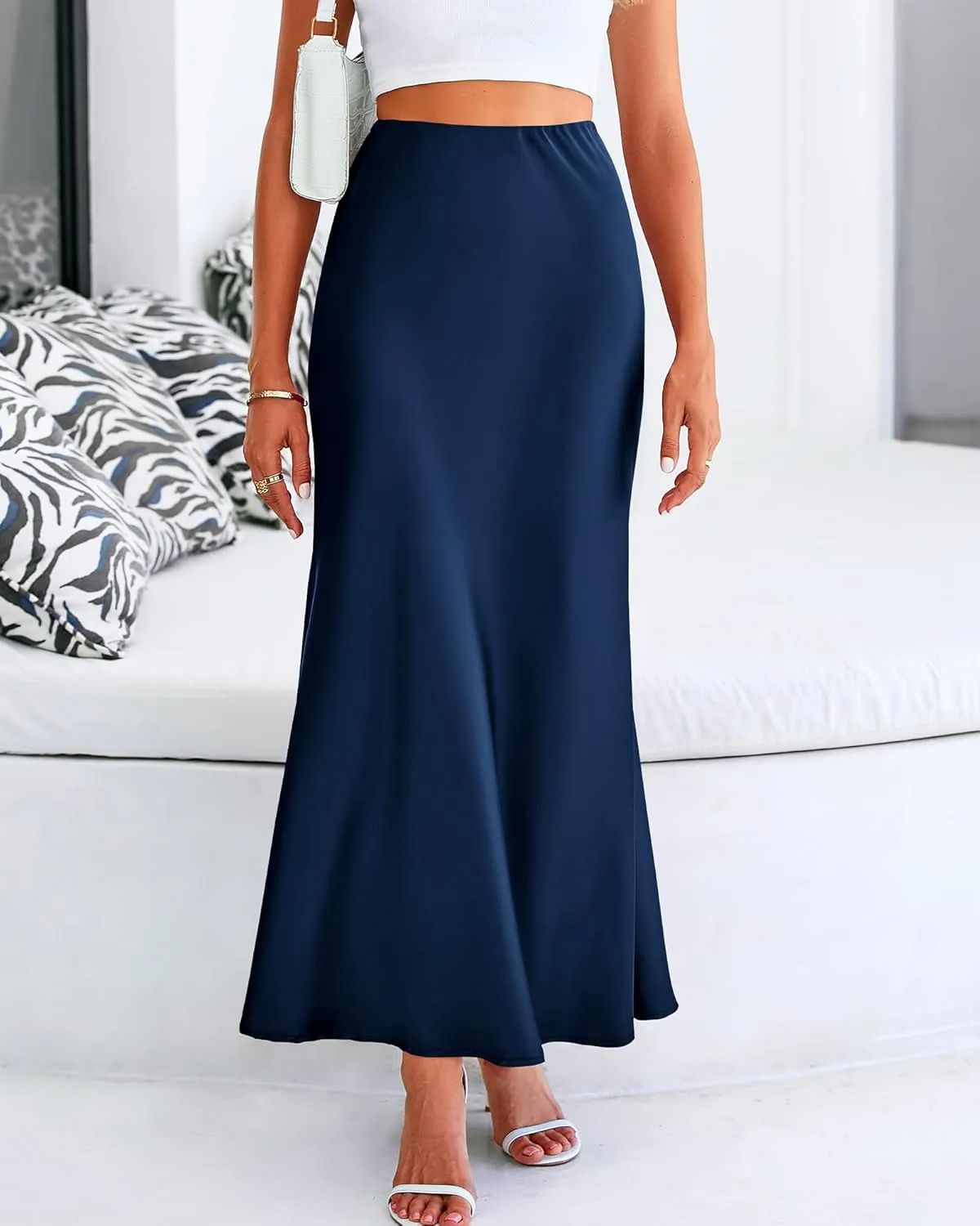 BTFBM Womens Summer Fall Skirt 2025 Silk Elegant High Waist Cocktail Party Wedding Mermaid Satin Maxi Skirts