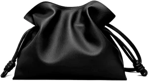 BXCNCKD Women's versatile crossbody cloud drawstring pleated bucket bag with fashionable PU leather