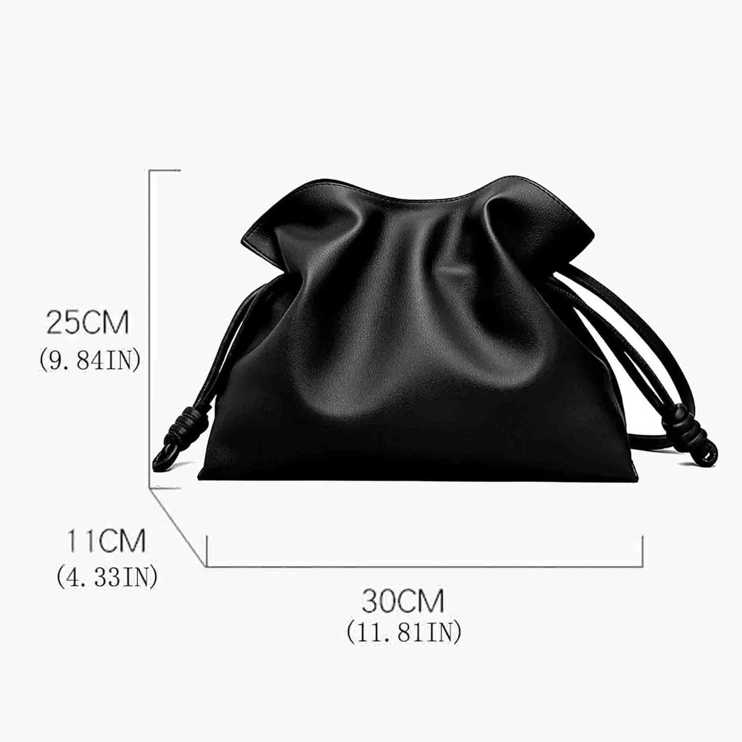 BXCNCKD Women's versatile crossbody cloud drawstring pleated bucket bag with fashionable PU leather
