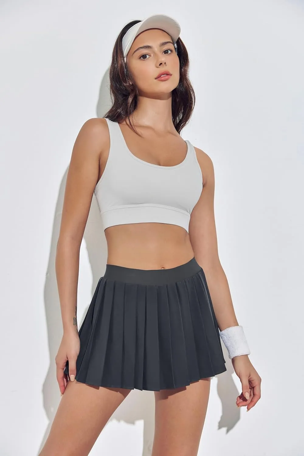 BZB Pleated Skirts for Women High Waisted Tennis Skirts Adjustable Buckle Athletic Skorts Skirts with Pocket