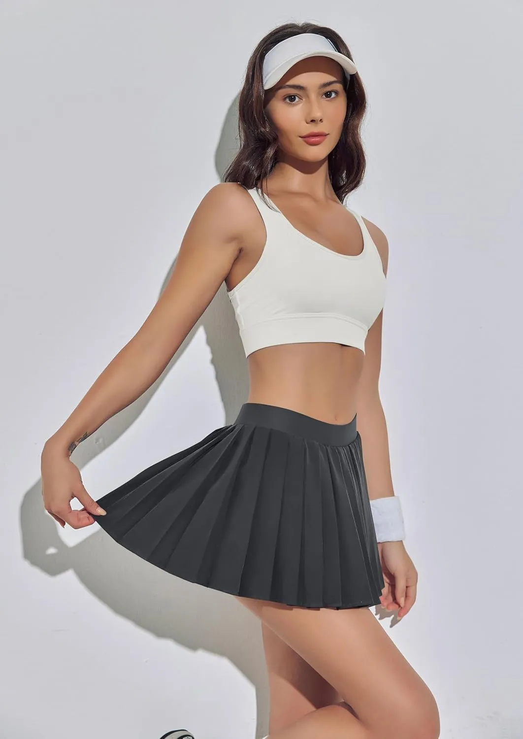 BZB Pleated Skirts for Women High Waisted Tennis Skirts Adjustable Buckle Athletic Skorts Skirts with Pocket