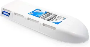 Camco RV Refrigerator Vent Cover | Features a Streamlined Low-Profile Design, Easy Installation, a Heavy-Duty Plastic Construction, and is Compatible with Dometic and Norcold Bases (21019)