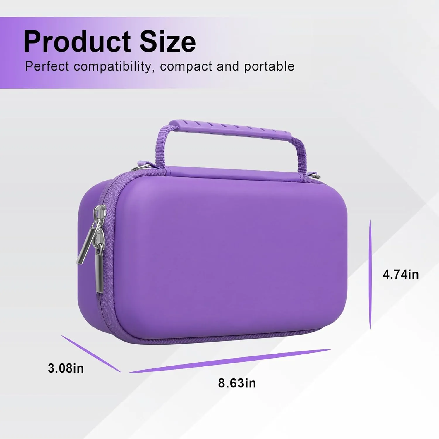 Canboc Travel Case for Portable Nebulizer, Handheld Nebulizer for Adults, Mesh Nebulizer Bag with Removable Shoulder Strap, Mesh Pocket fit Medication or Essentials, Purple (Case Only)