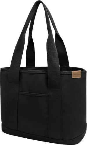 Canvas Tote Bag Casual Multi pockets Handbags Large Capacity Shopping Shoulder Bag with Pocket Bags Work Purses