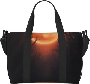 Carry On Duffle Bags Overnight Weekender Bags for Women, Bat Sun Forest Path Personal Item Travel Bag, Travel Essentials Sport Gym Bag for Men Women