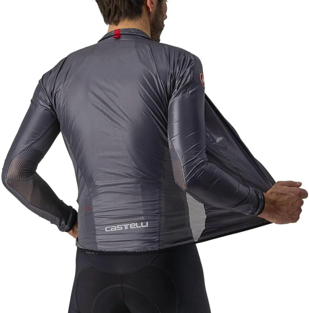 CASTELLI Men’s Aria Shell Jacket, Highly Packable Ultra-Light Wind Protective Cycling Apparel for Road Cycling & Bike Rides