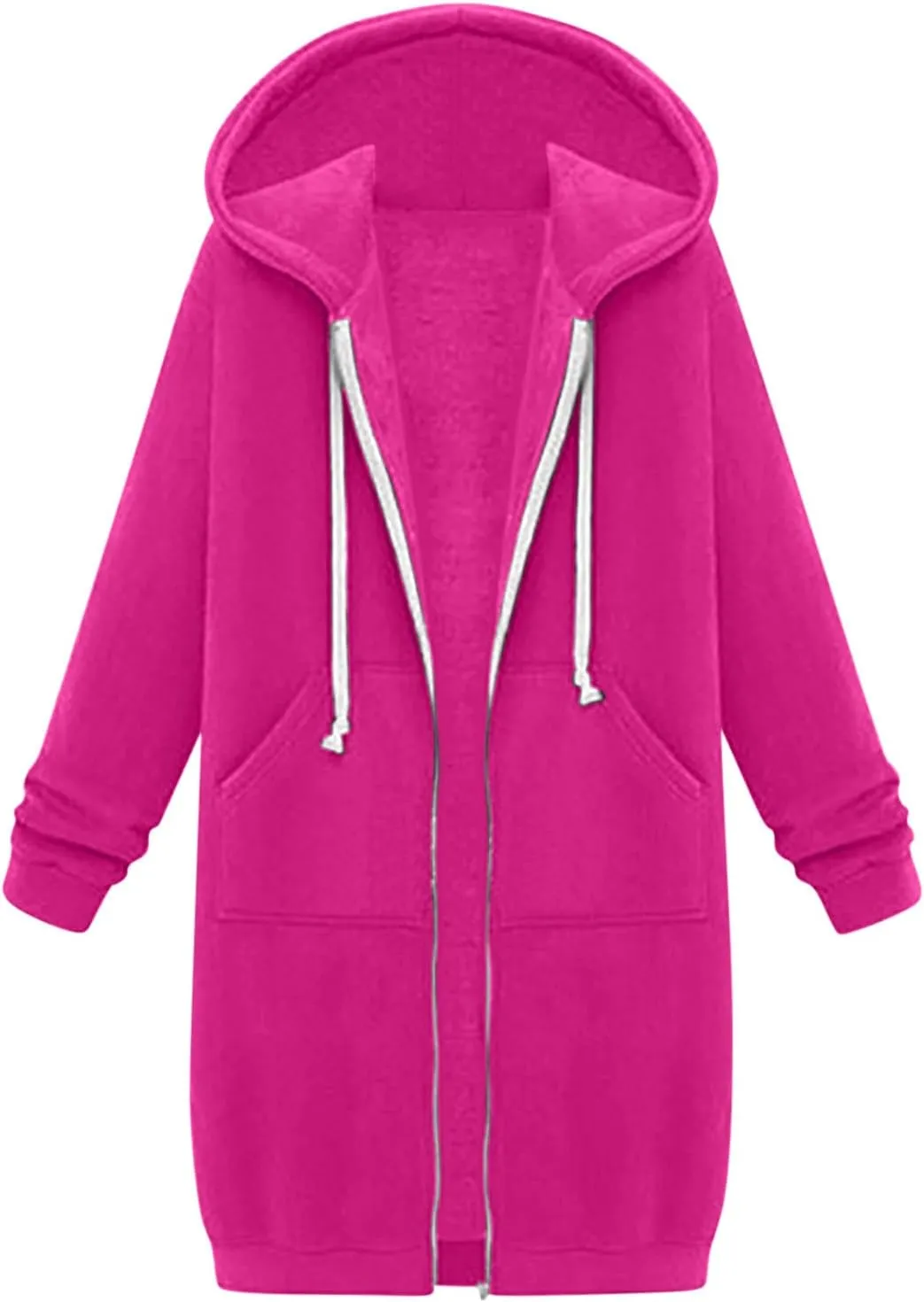 Ceboyel Womens Fall Long Sweatshirts 2023 Long Sleeve Drawstring Hoodies Full Zip Up Jackets Slouchy Fashion Outfits