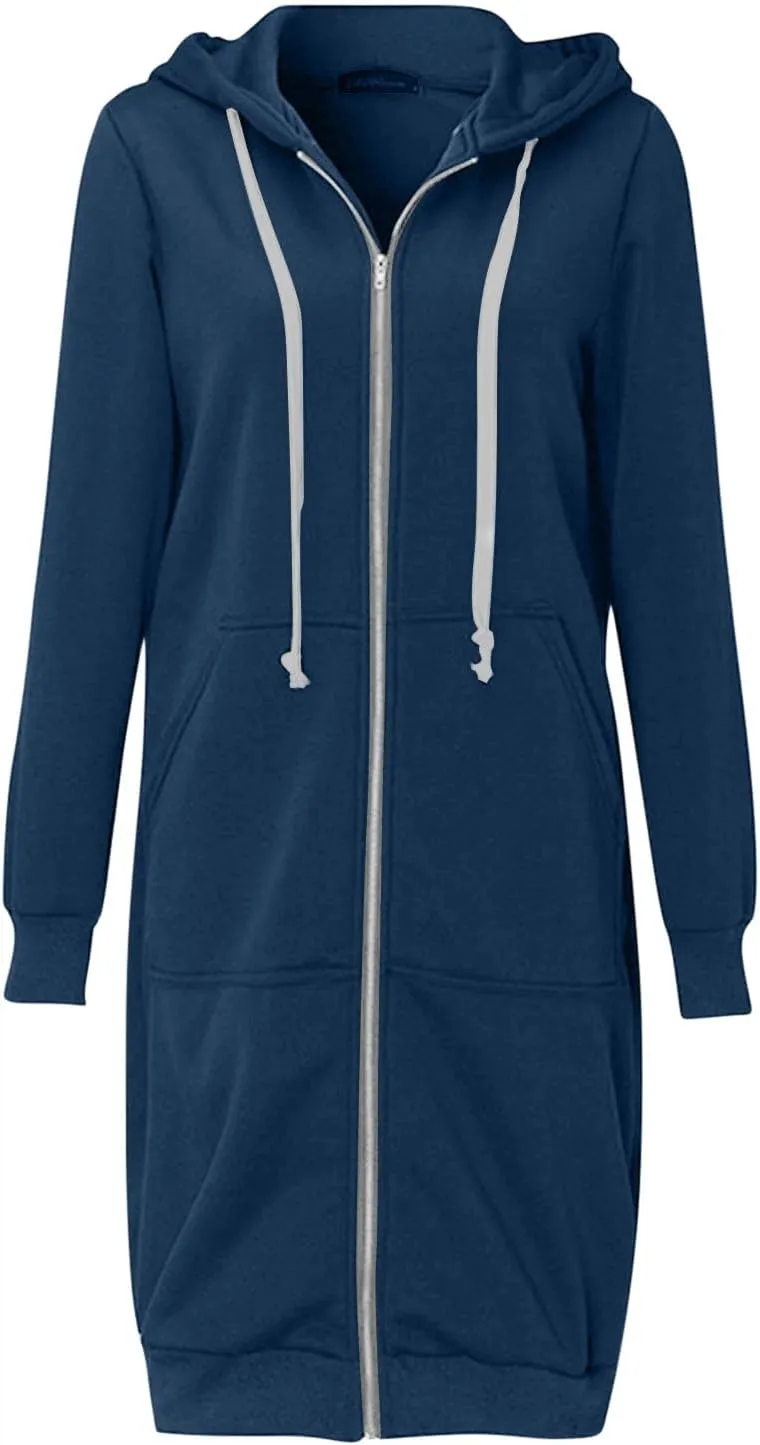 Ceboyel Womens Fall Long Sweatshirts 2023 Long Sleeve Drawstring Hoodies Full Zip Up Jackets Slouchy Fashion Outfits