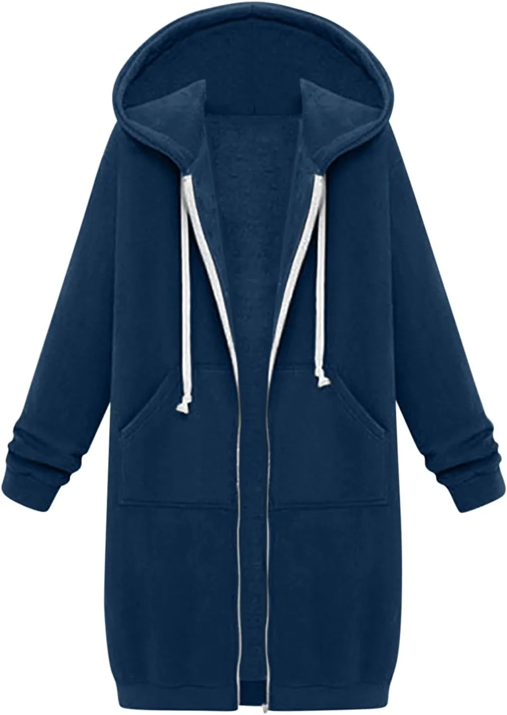 Ceboyel Womens Fall Long Sweatshirts 2023 Long Sleeve Drawstring Hoodies Full Zip Up Jackets Slouchy Fashion Outfits
