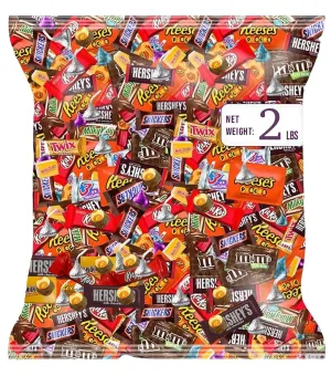 Chocolate Assorted Bulk Candy - 2 LB Chocolate Candy Variety Pack - Bulk Milk & Dark Chocolates Candy - BulkCandy Mix for CandyBags - Chocolates Variety Pack 2lb - EasterChocolate Candies