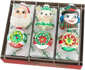 Christopher Radko Shiny Brite Holiday Splendor 3 Count 5.5" Figure Rounds