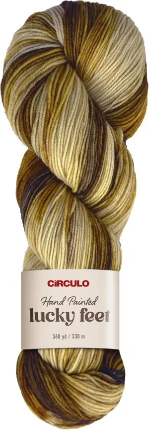 Circulo Lucky Feet - Hand-Painted Superwash Merino Wool Socks Yarn Soft, Comfortable and Durable - Sport Weight, 360 yds, 3.52 oz Color: 9435 - Desert